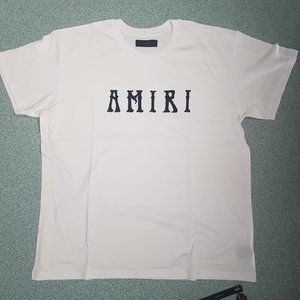 Amiri Velvet Logo Printed White T-Shirt